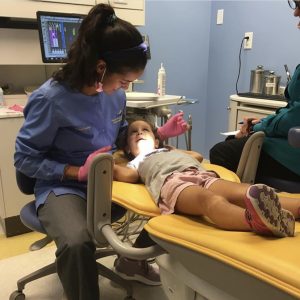 dentist with child